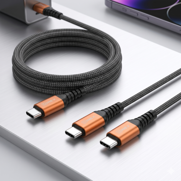 DINEX câble de charge et de données USB-C vers USB-C de la marque Dinex, modèle DI-027
